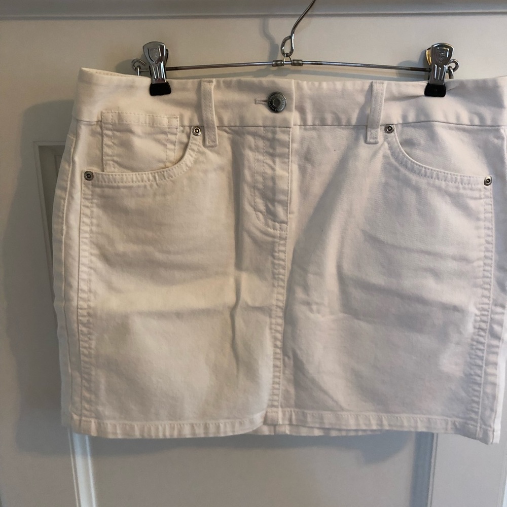 White Denim Skirt